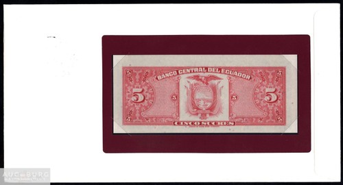 Эквадор 5 сукре 1982 BANKNOTES OF ALL NATIONS конверт, марка /К030 - additional Photos