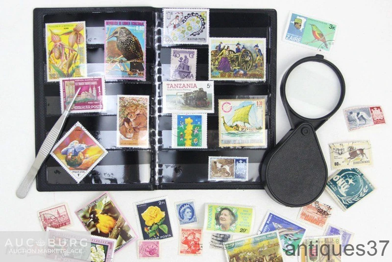 Набор Начинающий филателист - Стандарт (100 марок + альбом + лупа + пинцет) - additional Photos