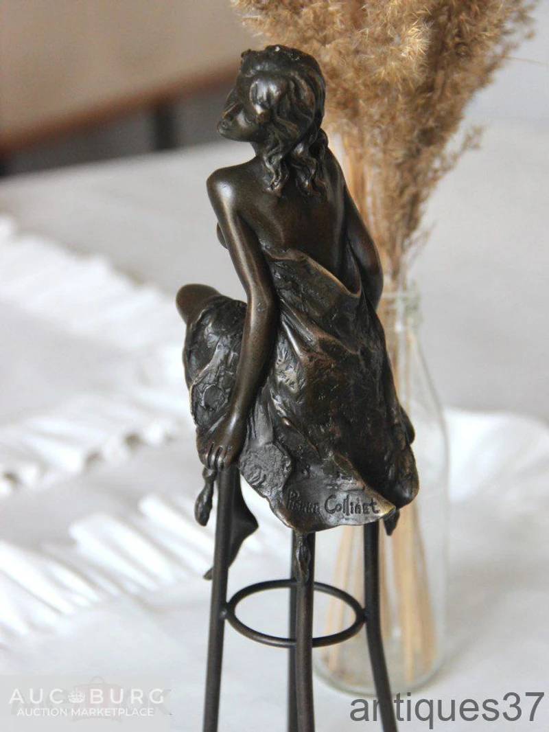Статуэтка Девушка на стуле, бронза, Pierre Collinet, Европа, начало XX века - additional Photos