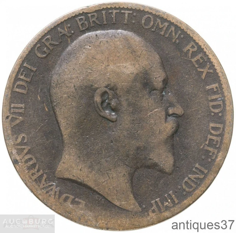 Монета 1 пенни 1902-1910 г., Великобритания - additional Photos