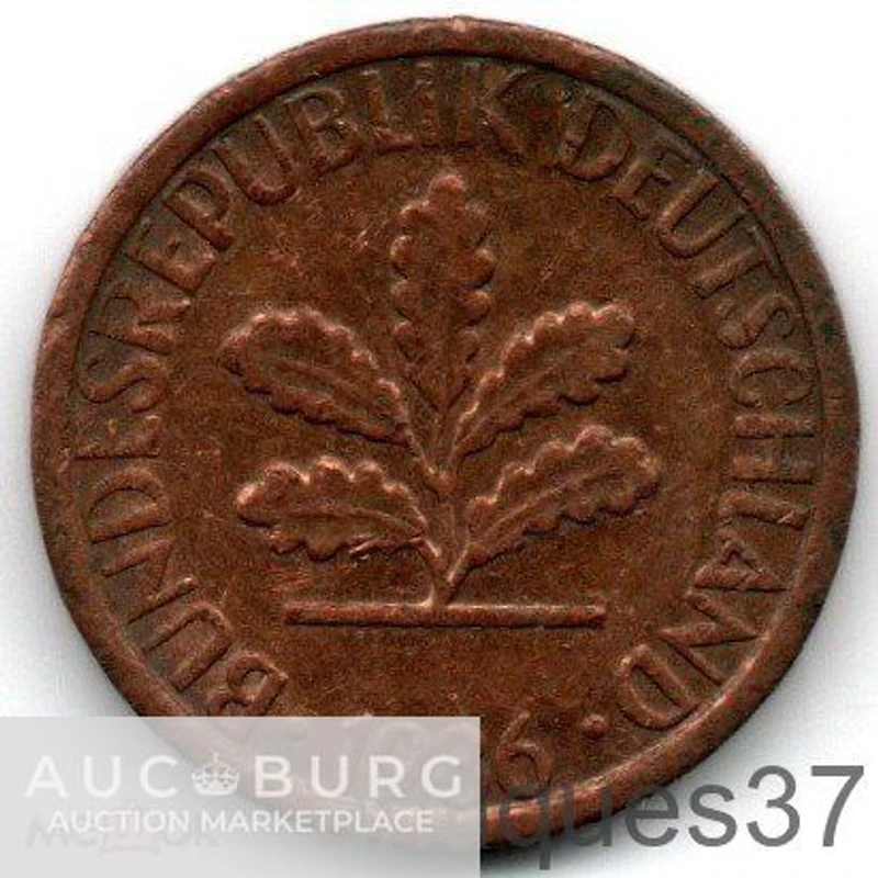 Монета 1 пфенниг 1986 г., Германия - additional Photos