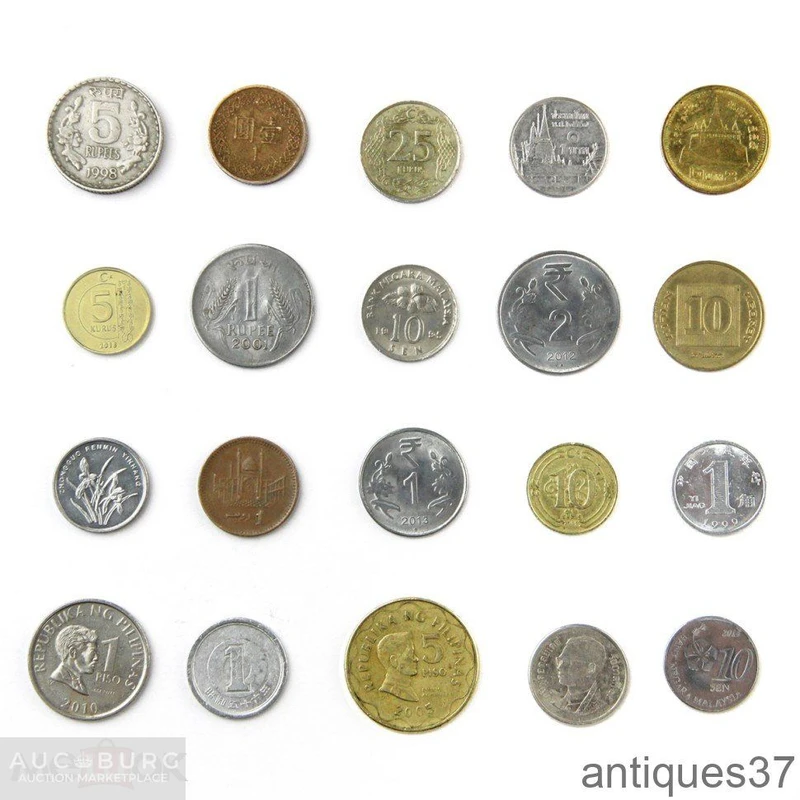 Набор монет Азии "Солнце Востока", 1981-2022 гг. (20 шт) - additional Photos