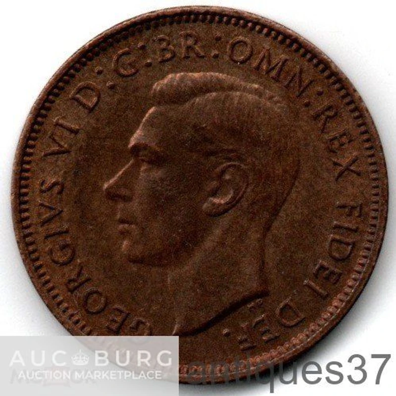 Монета 1 фартинг 1949-1952 г., Великобритания, Король Георг VI - additional Photos