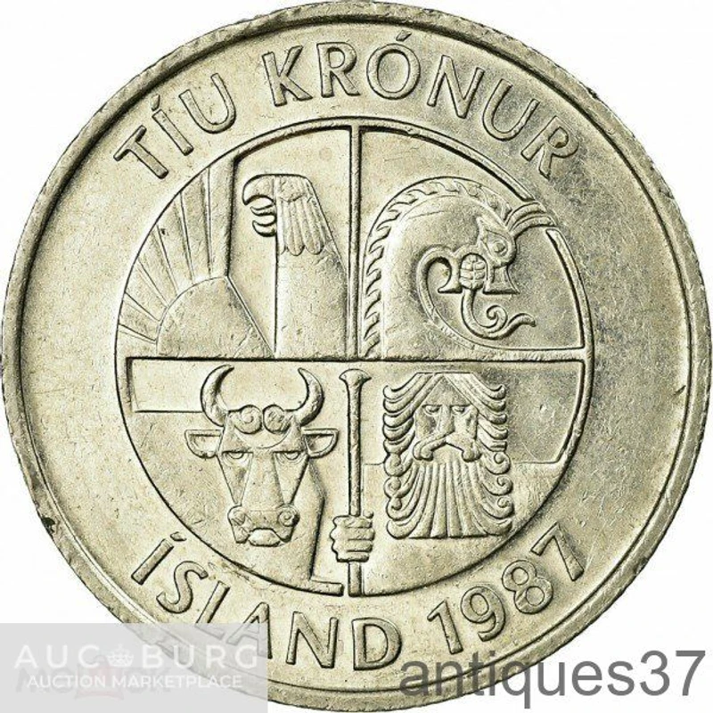 Монета 10 крон 1984-1994 г., Исландия - additional Photos