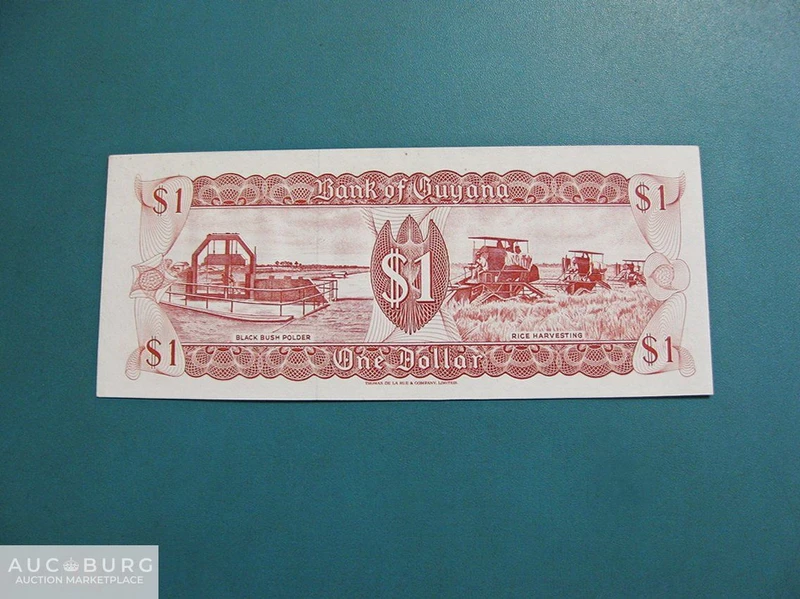 Гайана. 1 доллар 1992 г. (выпуск без даты)  B/48 452875  Unc. - additional Photos