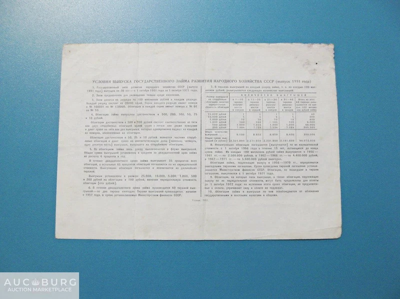 СССР. 25 рублей 1951 г. Государственный заем развития народного хозяйства (серия 107117, № 20) - additional Photos